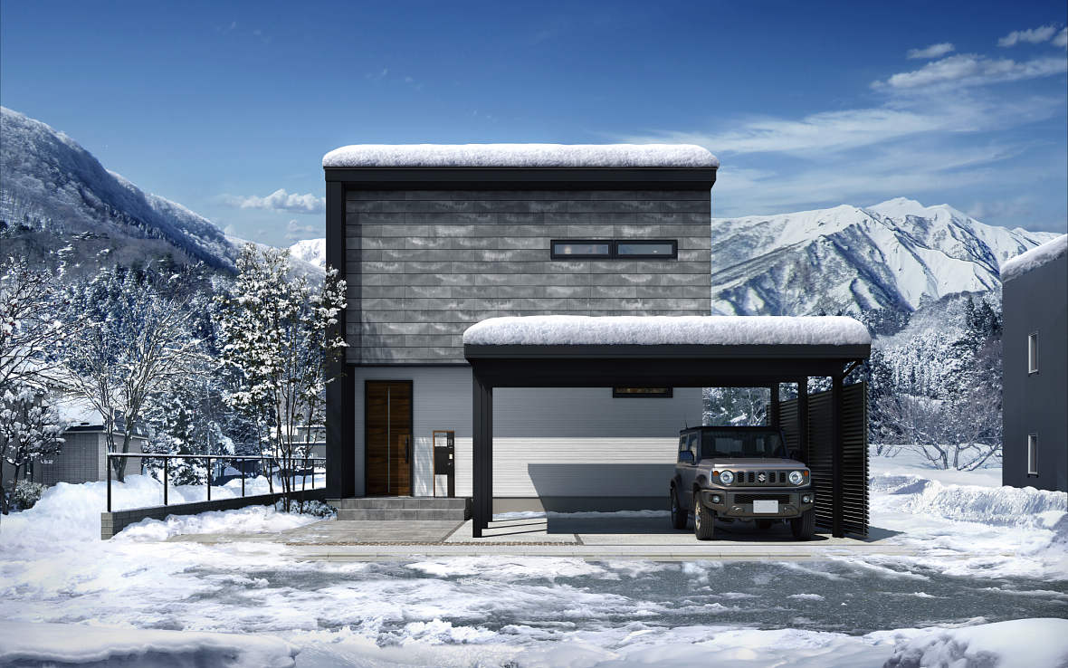 冬のカーポート施工例